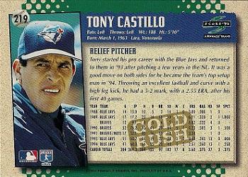 1995 Score - Gold Rush #219 Tony Castillo Back