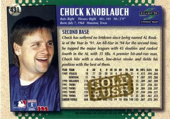 1995 Score - Gold Rush #431 Chuck Knoblauch Back