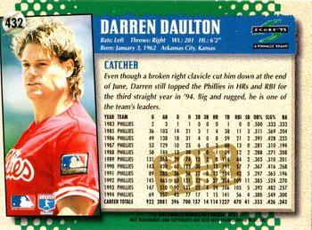 1995 Score - Gold Rush #432 Darren Daulton Back