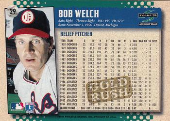 1995 Score - Gold Rush #29 Bob Welch Back