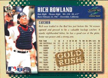 1995 Score - Gold Rush #62 Rich Rowland Back