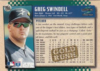 1995 Score - Gold Rush #201 Greg Swindell Back