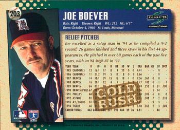 1995 Score - Gold Rush #203 Joe Boever Back