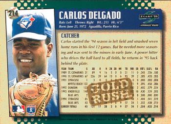 1995 Score - Gold Rush #214 Carlos Delgado Back