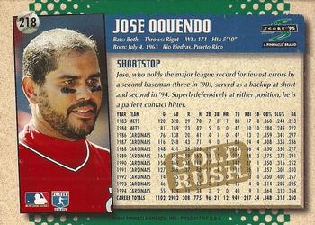 1995 Score - Gold Rush #218 Jose Oquendo Back