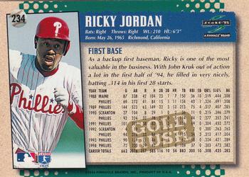 1995 Score - Gold Rush #234 Ricky Jordan Back