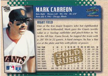 1995 Score - Gold Rush #248 Mark Carreon Back