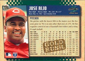 1995 Score - Gold Rush #270 Jose Rijo Back