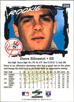 1995 Score - Gold Rush #298 Dave Silvestri Back