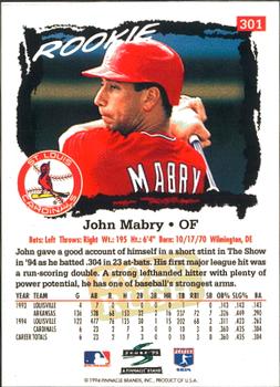 1995 Score - Gold Rush #301 John Mabry Back