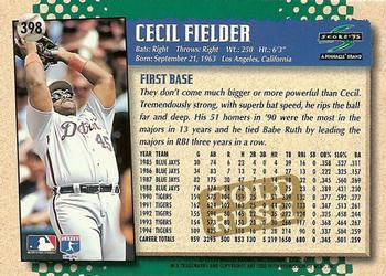 1995 Score - Gold Rush #398 Cecil Fielder Back