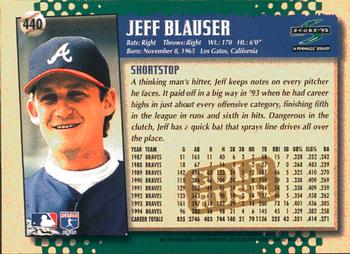 1995 Score - Gold Rush #440 Jeff Blauser Back