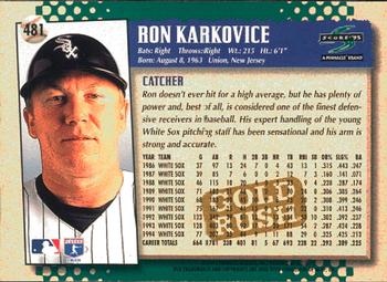 1995 Score - Gold Rush #481 Ron Karkovice Back