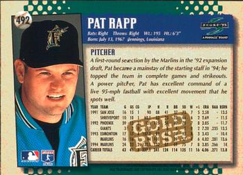 1995 Score - Gold Rush #492 Pat Rapp Back