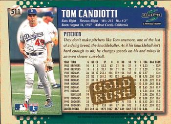 1995 Score - Gold Rush #511 Tom Candiotti Back