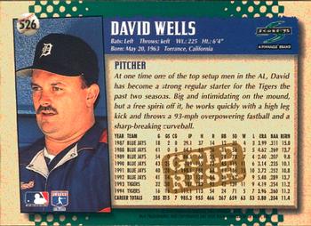 1995 Score - Gold Rush #526 David Wells Back