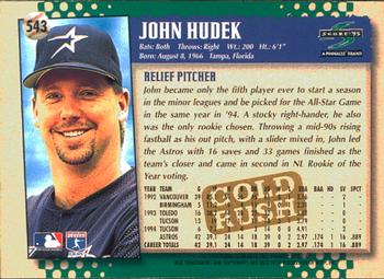 1995 Score - Gold Rush #543 John Hudek Back