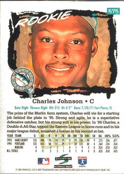 1995 Score - Gold Rush #575 Charles Johnson Back