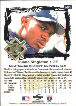 1995 Score - Gold Rush #581 Duane Singleton Back