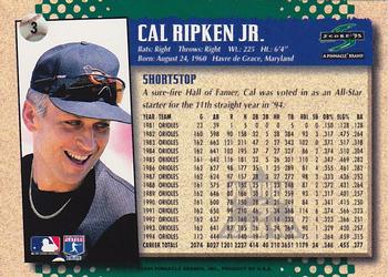 1995 Score - Platinum Team Sets #3 Cal Ripken Jr. Back