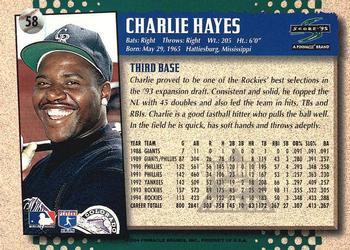 1995 Score - Platinum Team Sets #58 Charlie Hayes Back