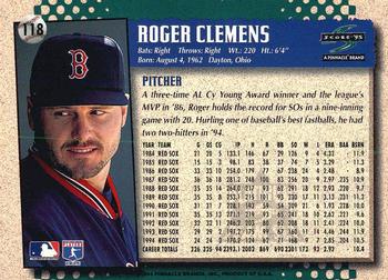 1995 Score - Platinum Team Sets #118 Roger Clemens Back