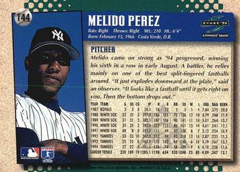 1995 Score - Platinum Team Sets #144 Melido Perez Back
