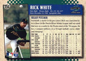 1995 Score - Platinum Team Sets #217 Rick White Back