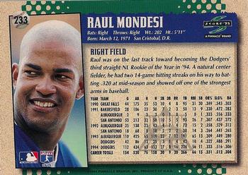 1995 Score - Platinum Team Sets #233 Raul Mondesi Back