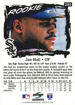 1995 Score - Platinum Team Sets #290 Joe Hall Back