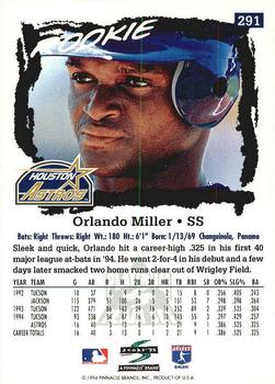 1995 Score - Platinum Team Sets #291 Orlando Miller Back