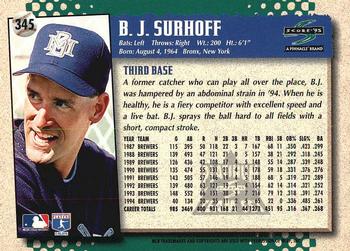 1995 Score - Platinum Team Sets #345 B.J. Surhoff Back