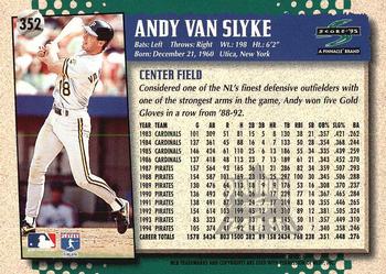 1995 Score - Platinum Team Sets #352 Andy Van Slyke Back