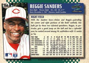 1995 Score - Platinum Team Sets #366 Reggie Sanders Back