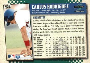 1995 Score - Platinum Team Sets #453 Carlos Rodriguez Back