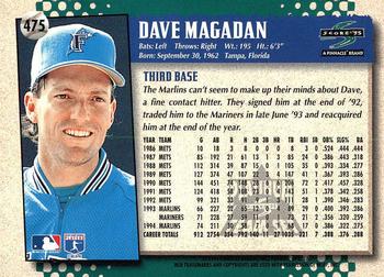 1995 Score - Platinum Team Sets #475 Dave Magadan Back