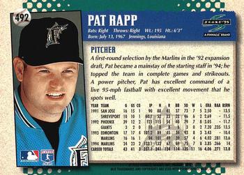1995 Score - Platinum Team Sets #492 Pat Rapp Back