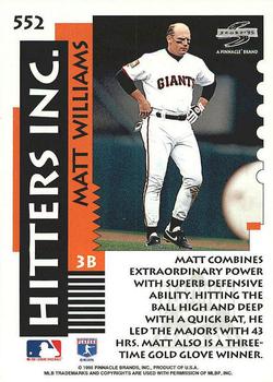 1995 Score - Platinum Team Sets #552 Matt Williams Back