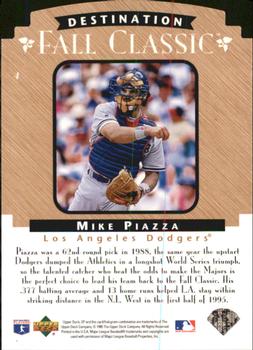 1995 SP Championship - Destination Fall Classic Die Cuts #4 Mike Piazza Back