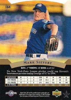 1995 SP Top Prospects #164 Mark Sievert  Back