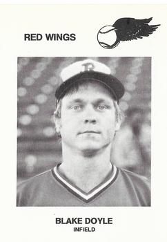 1977 McCurdy's Rochester Red Wings #8 Blake Doyle Front