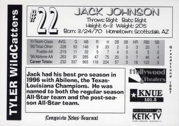 1997 Grandstand Tyler Wildcatters #NNO Jack Johnson Back