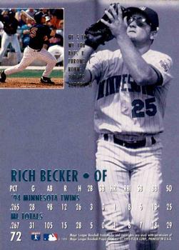 1995 Ultra - Gold Medallion #72 Rich Becker Back
