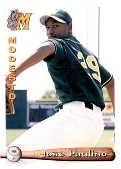 1998 Grandstand Modesto A's #NNO Jose Paulino Front