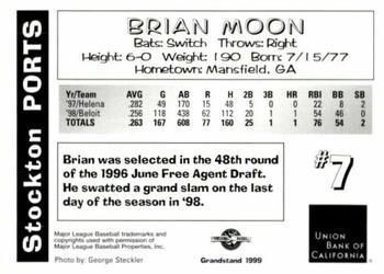 1999 Grandstand Stockton Ports #NNO Brian Moon Back