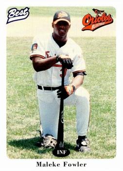 1996 Best Bluefield Orioles #13 Maleke Fowler Front