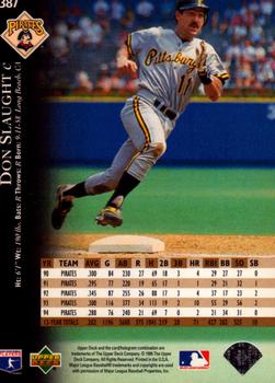 1995 Upper Deck - Electric Diamond Gold #387 Don Slaught Back