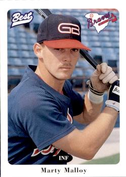 1996 Best Greenville Braves #18 Marty Malloy Front