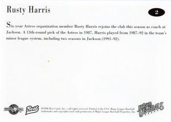 1996 Best Jackson Generals #2 Rusty Harris Back