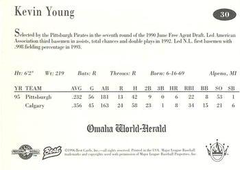 1996 Best Omaha Royals #30 Kevin Young Back